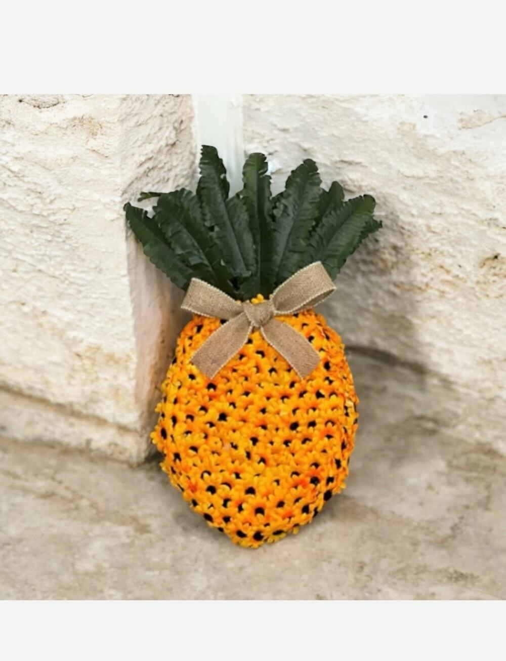 Handmade by me Pineapple Door Wreath From Sunflowers